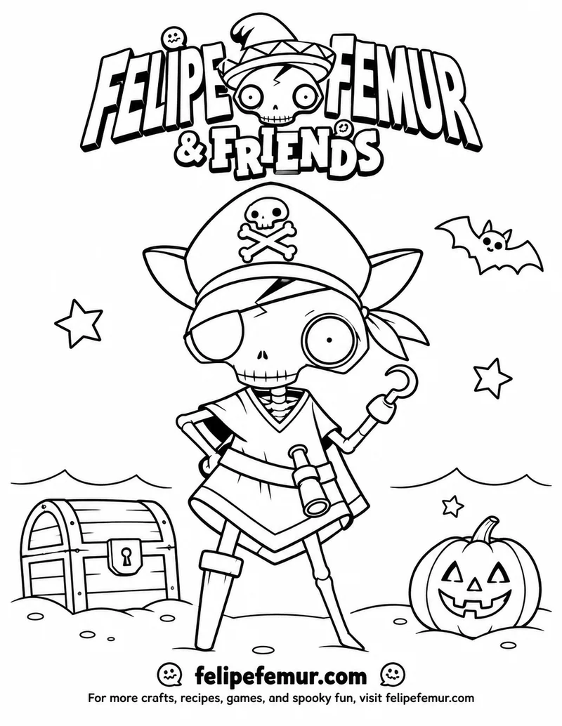 Felipe Femur & Friends coloring page 1 preview