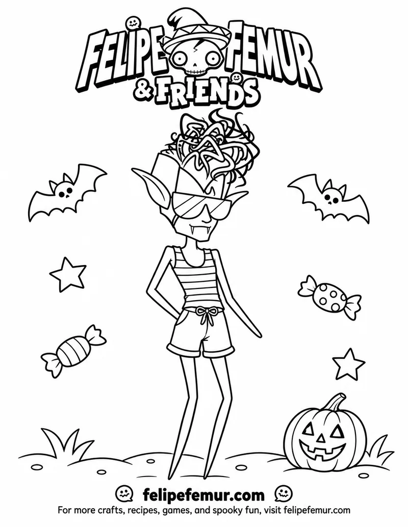 Felipe Femur & Friends coloring page 3 preview
